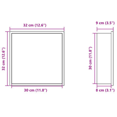 vidaXL Nika do sprchového koutu broušená zlatá 32x32x9cm nerezová ocel