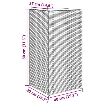 vidaXL Zahradní truhlíky 2 ks černé 40 x 40 x 80 cm polyratan