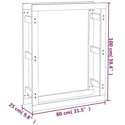 vidaXL Stojan na dřevo 80 x 25 x 100 cm masivní borovice