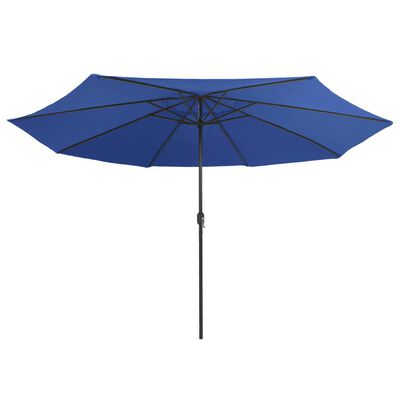 vidaXL Zahradní slunečník s kovovou tyčí 390 cm azurově modrý