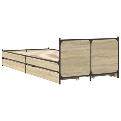 vidaXL Rám postele se zásuvkami dub sonoma 90x200 cm kompozitní dřevo