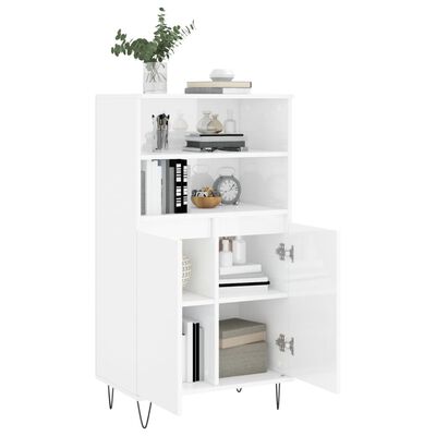 vidaXL Skříň highboard bílá s vysokým leskem 60 x 36 x 110 cm kompozit