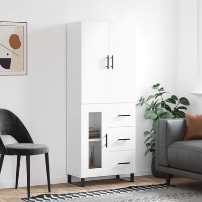 vidaXL Skříň highboard bílá 69,5 x 34 x 180 cm kompozitní dřevo