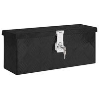 vidaXL Úložný box černý 50 x 15 x 20,5 cm hliník