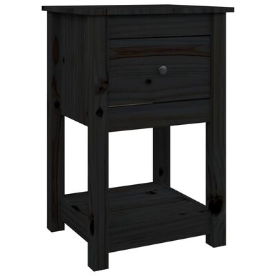 vidaXL Noční stolek Černá 40 x 35 x 61,5 cm masivní borové dřevo