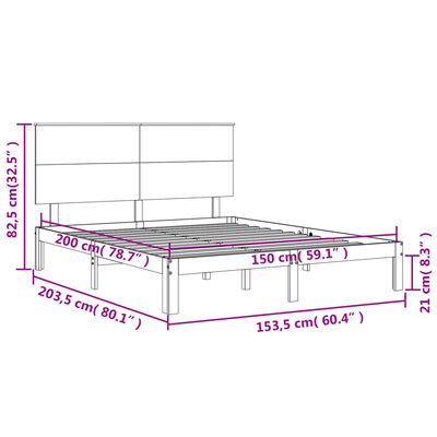 vidaXL Rám postele s čelem bílý King Size masivní dřevo