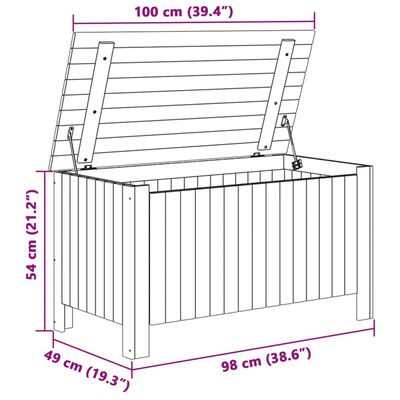 vidaXL Úložný box na kolečkách RANA bílý 100x49x54 cm borové dřevo