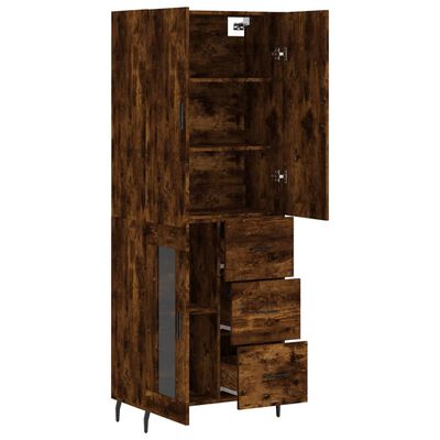 vidaXL Skříň highboard kouřový dub 69,5 x 34 x 180 cm kompozitní dřevo