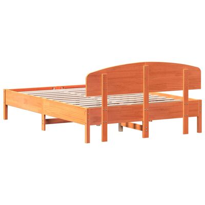 vidaXL Rám postele s čelem voskově hnědý 120 x 200 cm masivní borovice