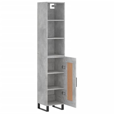 vidaXL Skříň highboard betonově šedá 34,5x34x180 cm kompozitní dřevo