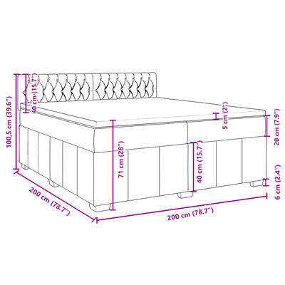 vidaXL Box spring postel s matrací tmavě hnědá 200x200 cm textil