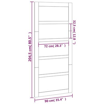 vidaXL Posuvné dveře 90 x 1,8 x 204,5 cm masivní borové dřevo