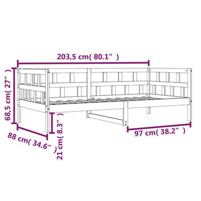 vidaXL Válenda bez matrace voskově hnědá 80 x 200 cm masivní borovice