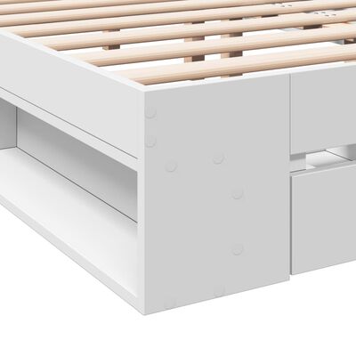 vidaXL Rám postele se zásuvkami bílý 120 x 200 cm kompozitní dřevo