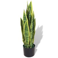 vidaXL Umělá rostlina sansevieria s květináčem 65 cm zelená