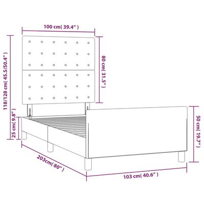 vidaXL Rám postele s čelem černý 100x200 cm umělá kůže