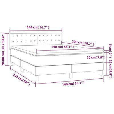 vidaXL Box spring postel s matrací černá 140x200 cm umělá kůže