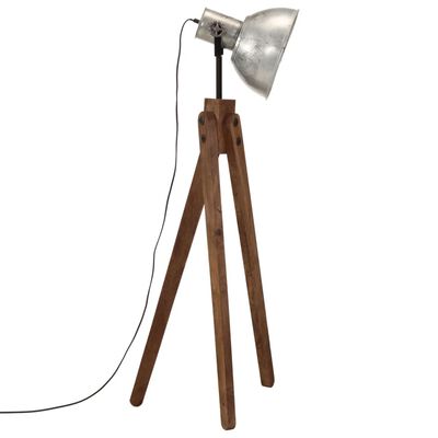 vidaXL Stojací lampa 25 W vintage stříbrná 45 x 45 x 120 cm E27