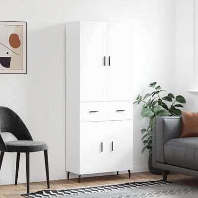 vidaXL Skříň highboard bílá 69,5 x 34 x 180 cm kompozitní dřevo