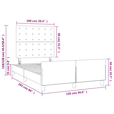 vidaXL Rám postele s čelem růžový 120 x 200 cm samet