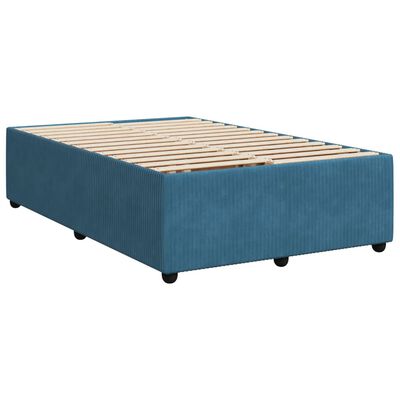 vidaXL Box spring postel s matrací modrá 120 x 190 cm samet