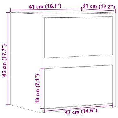 vidaXL Nástěnná TV skříňka s LED osvětlením šedá sonoma 41x31x45 cm