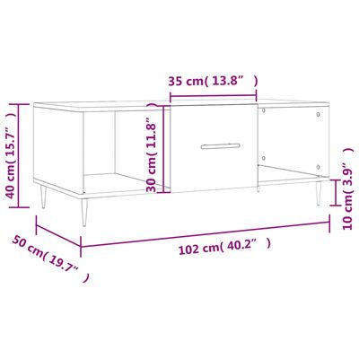 vidaXL Konferenční stolek betonově šedý 102x50x40 cm kompozitní dřevo