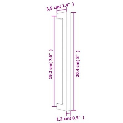 vidaXL Nábytkové úchytky 20 ks černé 192 mm nerezová ocel