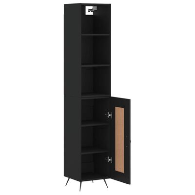 vidaXL Skříň highboard černá 34,5 x 34 x 180 cm kompozitní dřevo