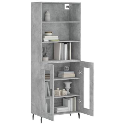 vidaXL Skříň highboard betonově šedá 69,5x34x180 cm kompozitní dřevo