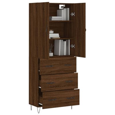 vidaXL Skříň highboard hnědý dub 69,5 x 34 x 180 cm kompozitní dřevo