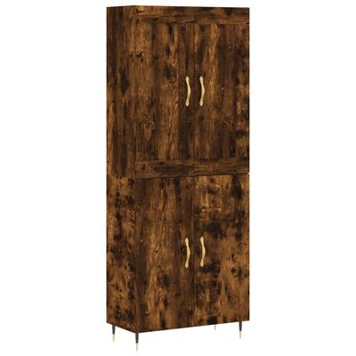 vidaXL Skříň highboard kouřový dub 69,5 x 34 x 180 cm kompozitní dřevo