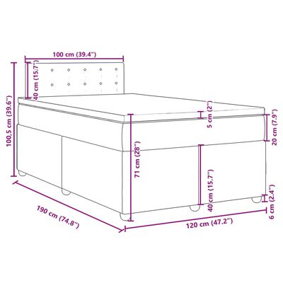 vidaXL Box spring postel s matrací světle šedá 120x190 cm textil