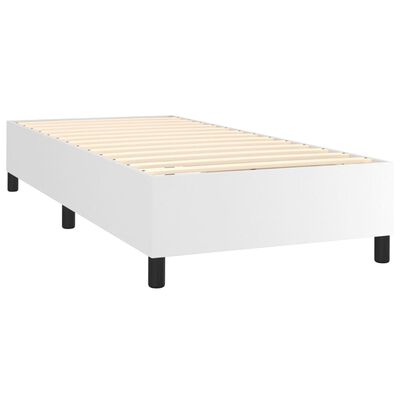 vidaXL Box spring postel s matrací bílá 80 x 200 cm umělá kůže