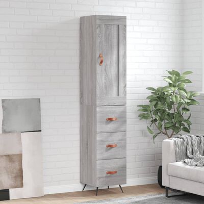 vidaXL Skříň highboard šedá sonoma 34,5 x 34 x 180 cm kompozitní dřevo