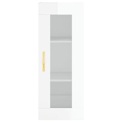 vidaXL Skříň highboard bílá s vysokým leskem 34,5x34x180 cm kompozit