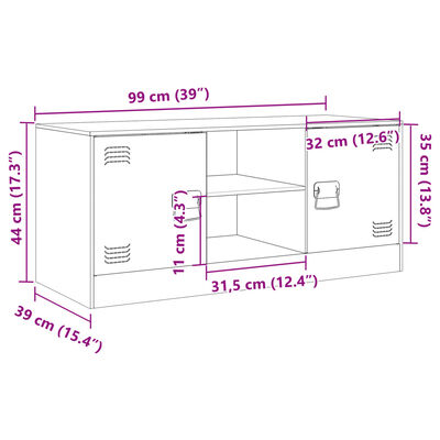 vidaXL TV skříňka antracitová 99 x 39 x 44 cm ocel