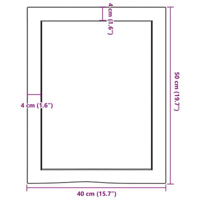 vidaXL Koupelnová deska tmavě hnědá 40x50x(2-6) cm ošetřený masiv