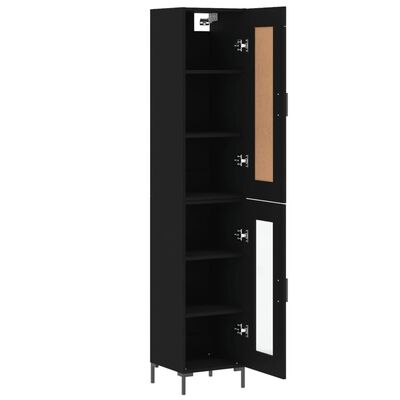 vidaXL Skříň highboard černá 34,5 x 34 x 180 cm kompozitní dřevo