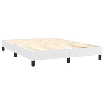 vidaXL Box spring postel s matrací bílá 140x200 cm umělá kůže