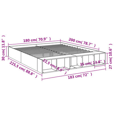 vidaXL Rám postele betonově šedý 180 x 200 cm kompozitní dřevo