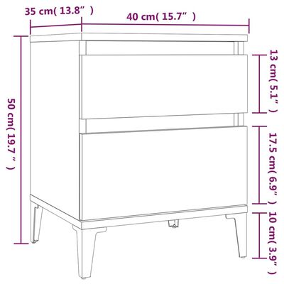 vidaXL Noční stolky 2 ks dub sonoma 40x35x50 cm