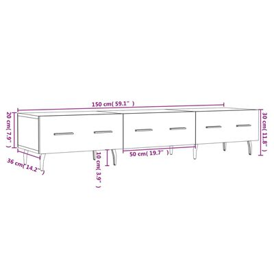 vidaXL TV skříňka šedá sonoma 150 x 36 x 30 cm kompozitní dřevo