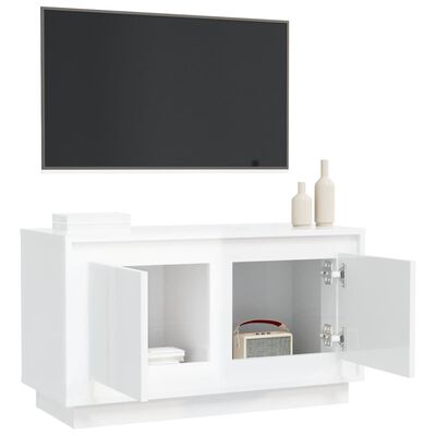 vidaXL TV skříňka bílá s vysokým leskem 80x35x45 cm kompozitní dřevo