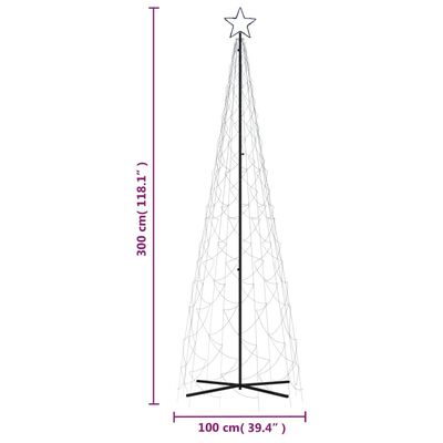 vidaXL Vánoční stromek kužel 500 modrých LED diod 100 x 300 cm