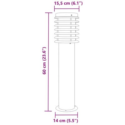 vidaXL Venkovní stojací lampa černá 60 cm nerezová ocel