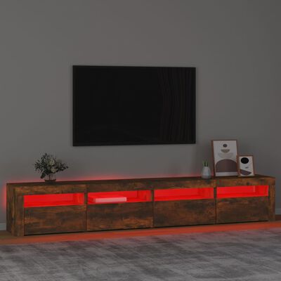 vidaXL TV skříňka s LED osvětlením kouřový dub 240x35x40 cm