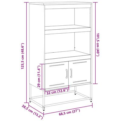 vidaXL TV skříňka antracitová 100,5 x 39 x 60,5 cm ocel