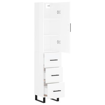 vidaXL Skříň highboard bílá s vysokým leskem 34,5x34x180 cm kompozit