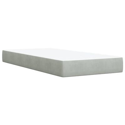 vidaXL Box spring postel s matrací světle šedá 100x200 cm samet